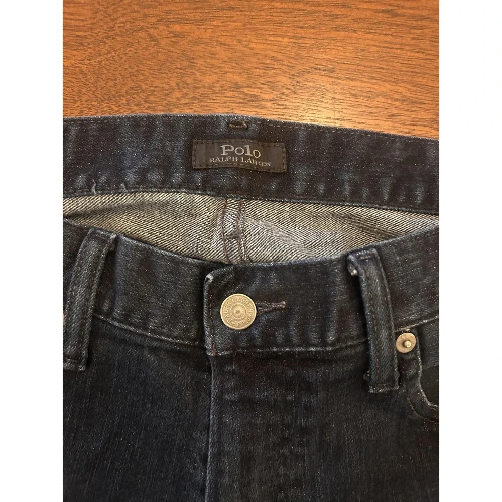 Polo Ralph Lauren Jeans Mens 32x32 Blue Straight Dark Wash Stretch Denim
